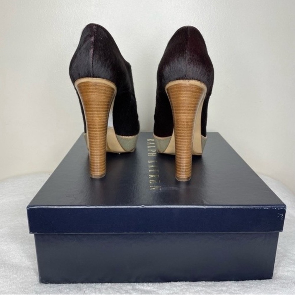 RALPH LAUREN PURPLE ‘Eloise’ Bordeaux Bootie. Purple Calf Hair Heels 🤩. Size 8B - Picture 8 of 14